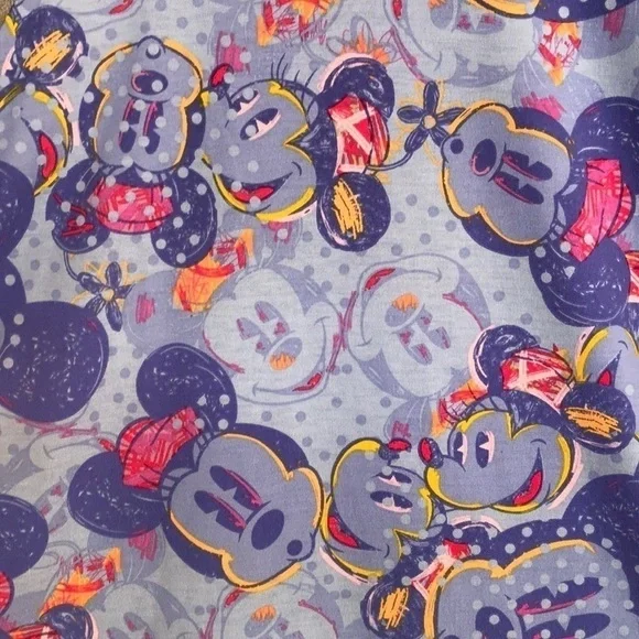 LuLaRoe Disney Mickey Minnie Print Randy Raglan Top Small - Picture 3 of 9
